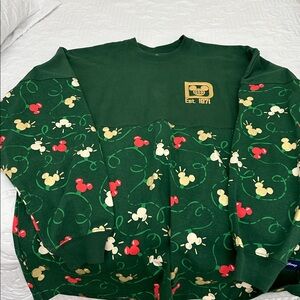 Green Disney Sweatshirt with Mickey Mouse Pattern